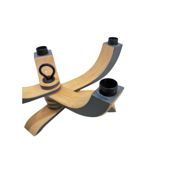 Mid Century Modern Gray & Tan Design Home Stockholm Candleholder Jonas Grundell - Picture 11 of 12